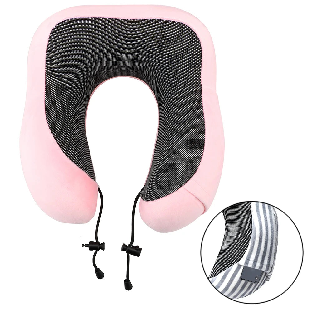 Coussin de Voyage Doux en Mousse à Mémoire de Forme – Oreiller Cervical en U pour Avion et Soutien du Cou